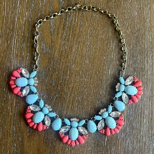 Banana Republic statement necklace light blue and coral